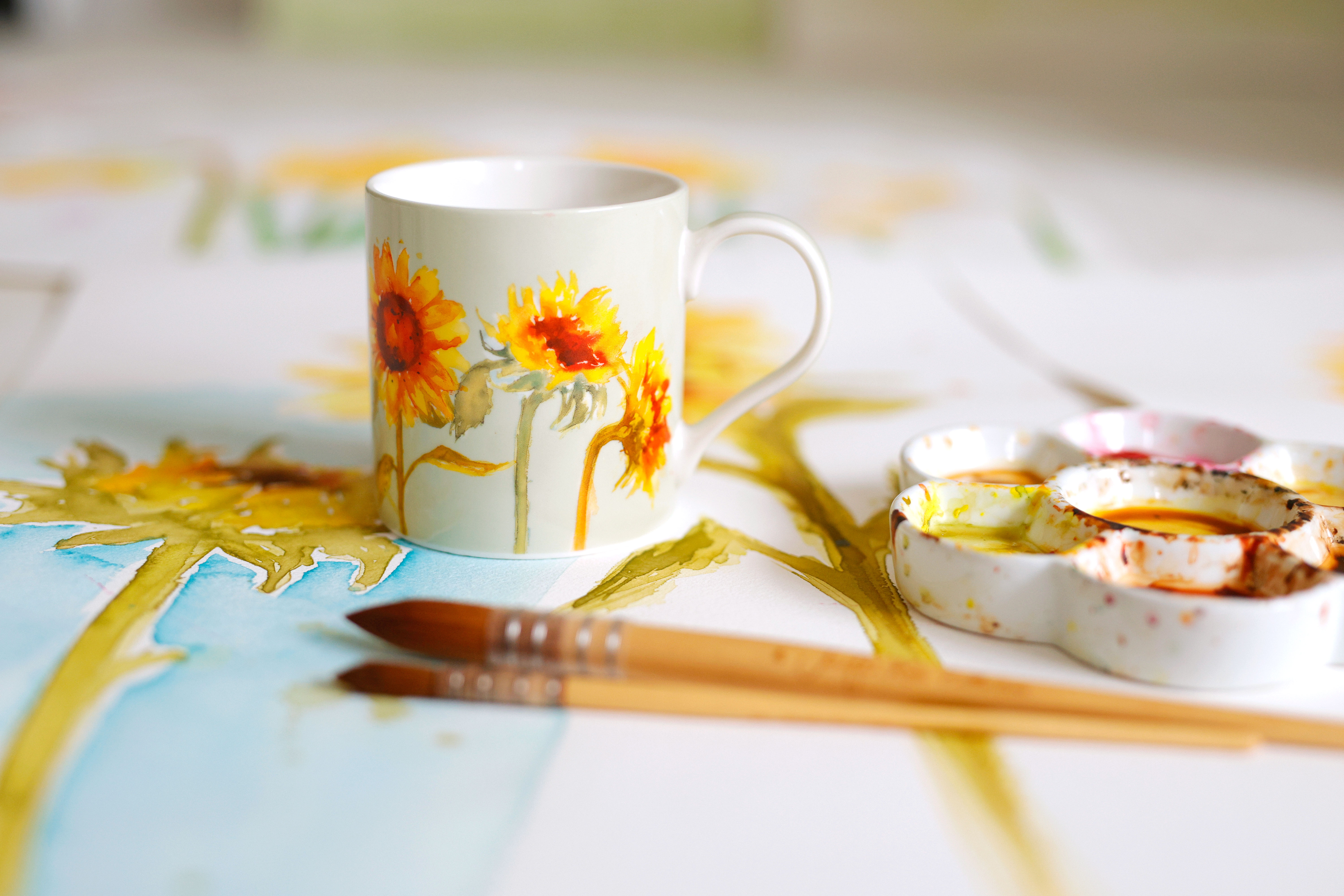 JRGallerySunflowerMugWatercolourArt